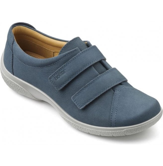 Hotter Leap Extra Wide Blue River Nubuck Velcro Shoes 7187