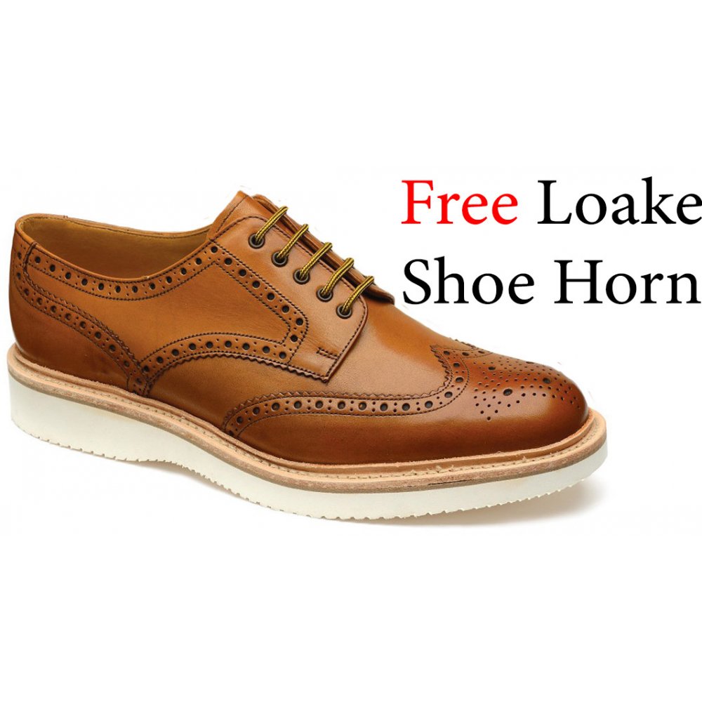 Loake Mens 'Hal' Tan Leather Brogue Shoe | Marshall Shoes