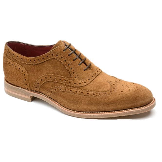 Loake Mens Kerridge Tan Suede Lace Up Brogue Shoes 5577