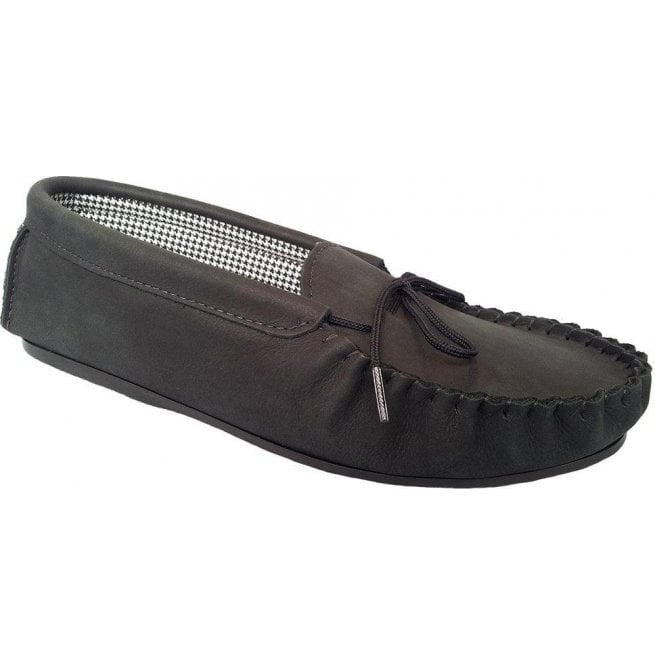 Drapers Michael Black Moccasin Style Slippers | Official Stockist ...