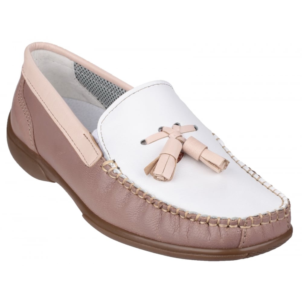 Cotswold Womens Biddlestone Whitemulti Slip On Loafer Shoes 1389