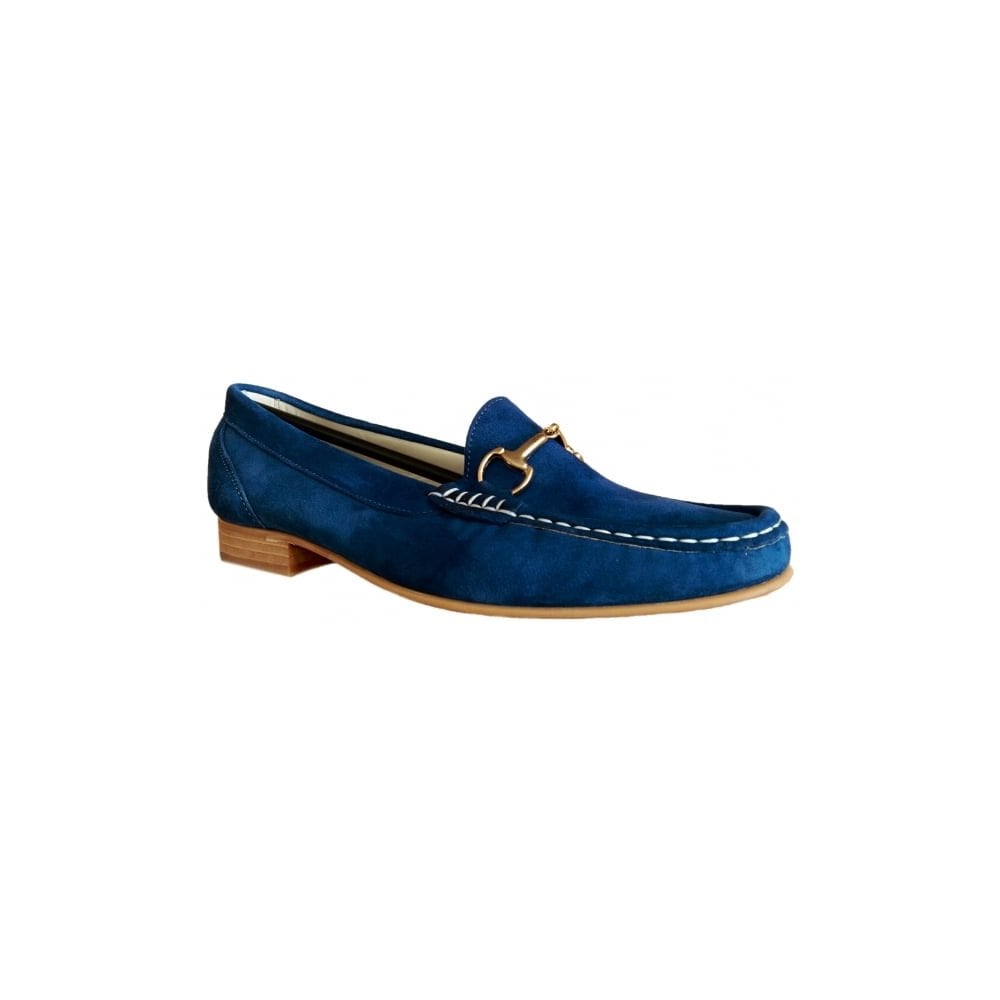 blue moccasin shoes