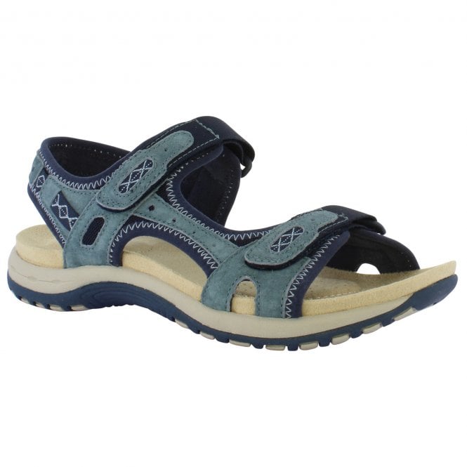 Free Spirit Womens Frisco Navy Double Velcro Strap Sandals 40534