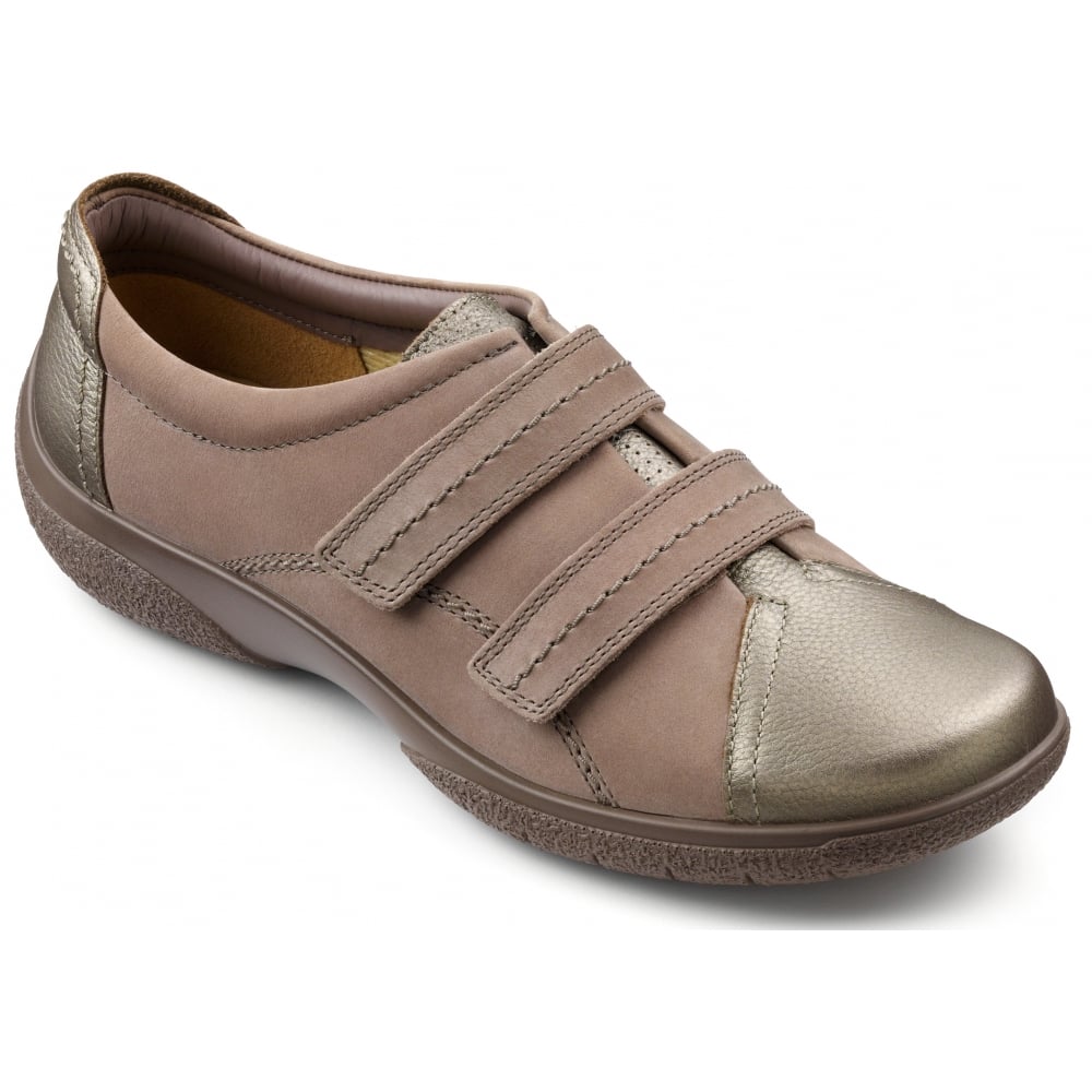 Hotter Womens Leap Wide Trufflepale Bronze Leather Shoes 9731