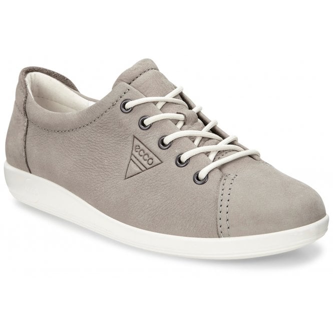 Ecco Womens Soft 2.0 Warm Grey Lace-Up Shoes 206503-02375